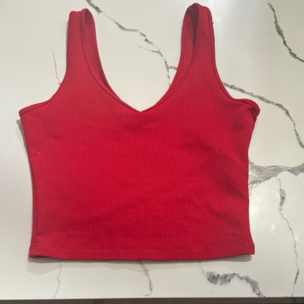 Hollister Red Ribbed Women's Tank Top